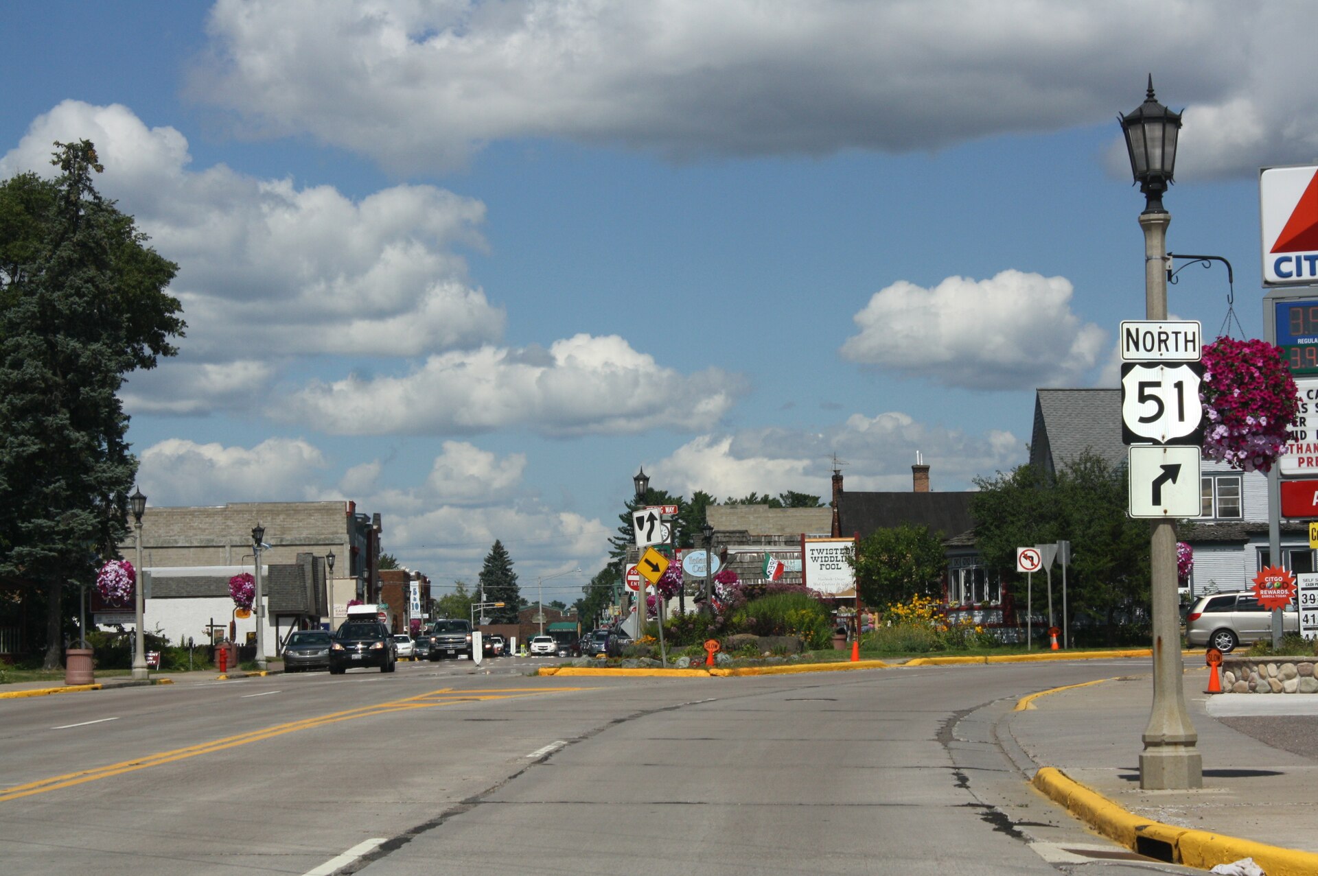 Downtown streets in Minocqua, Wisconsin