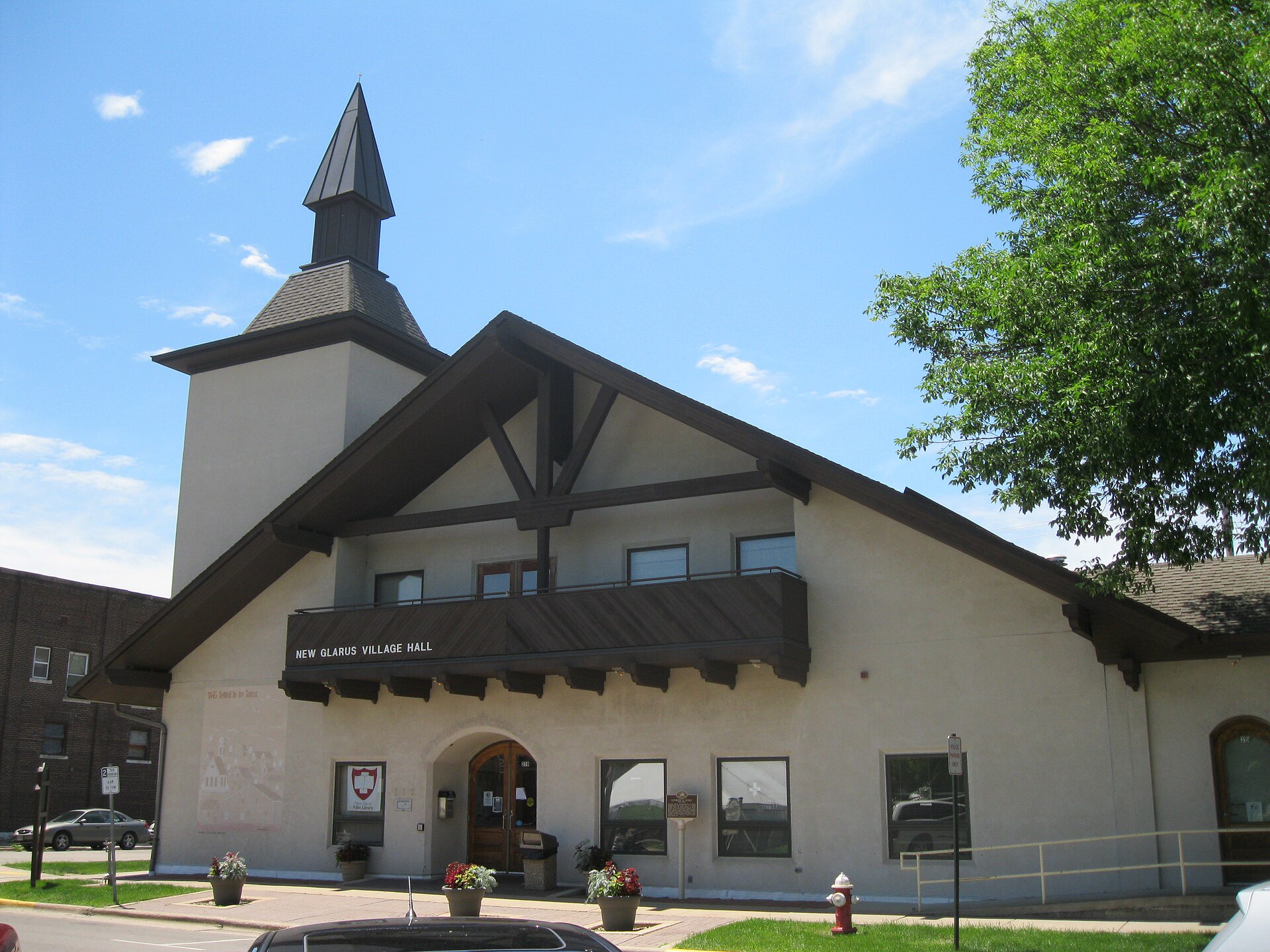 New Glarus Village Hall in New Glarus, Wisconsin.