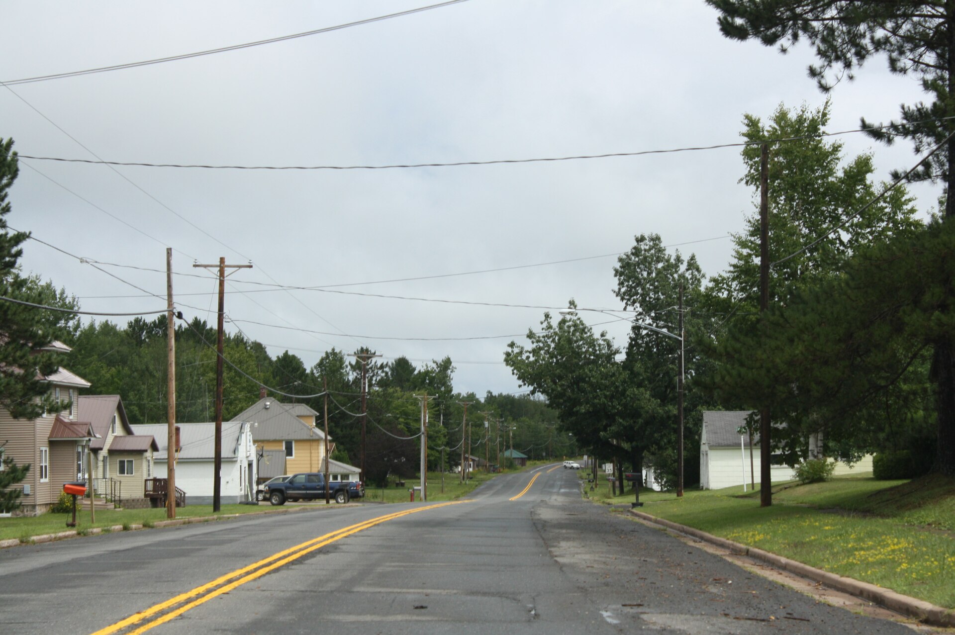 Downtown streets in Pence, Wisconsin