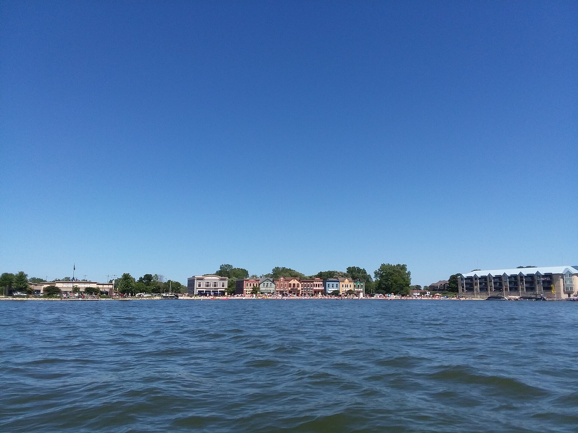 Lake and shoreline in Pewaukee, Wisconsin