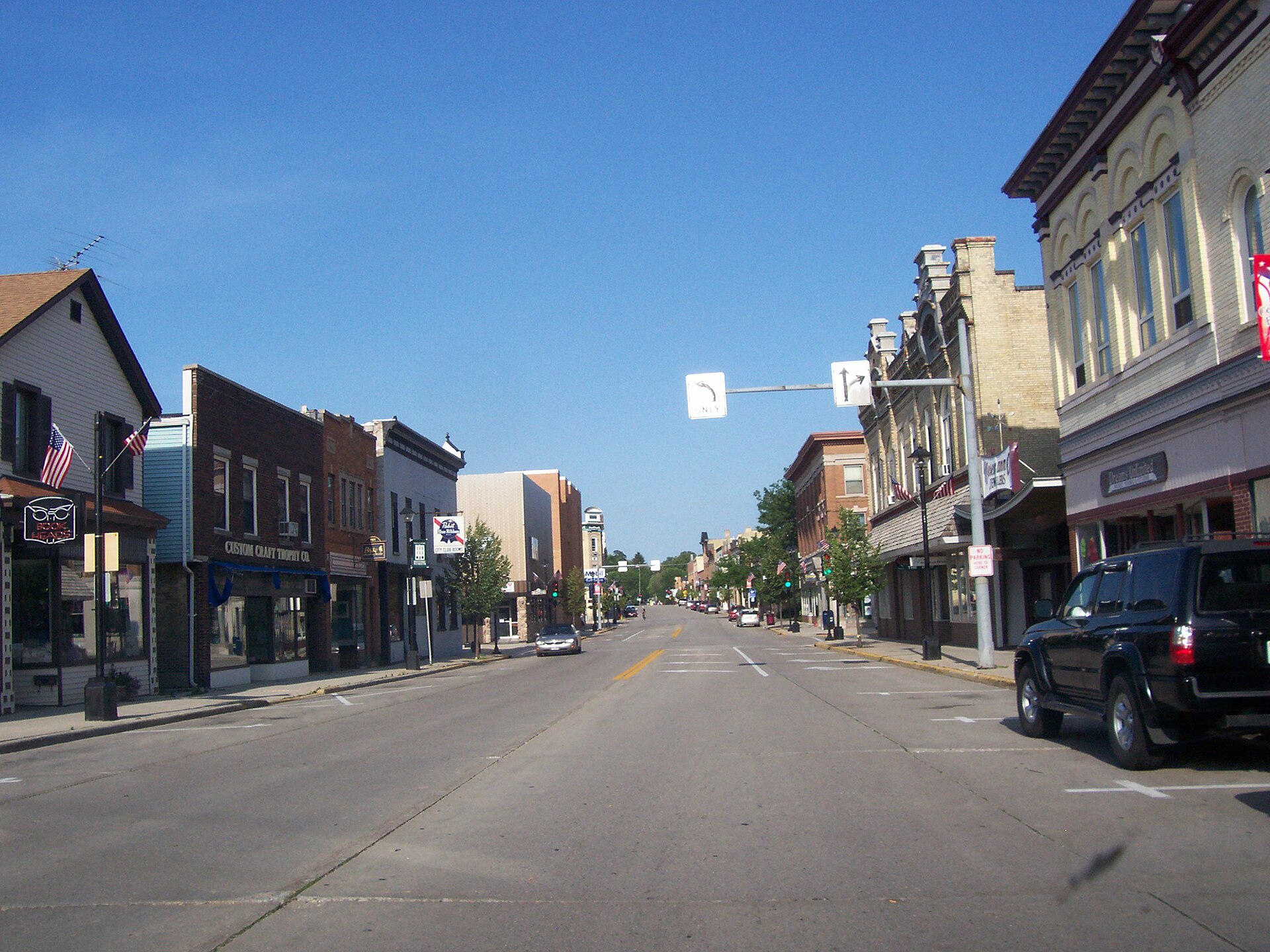 Downtown streets in Plymouth, Wisconsin