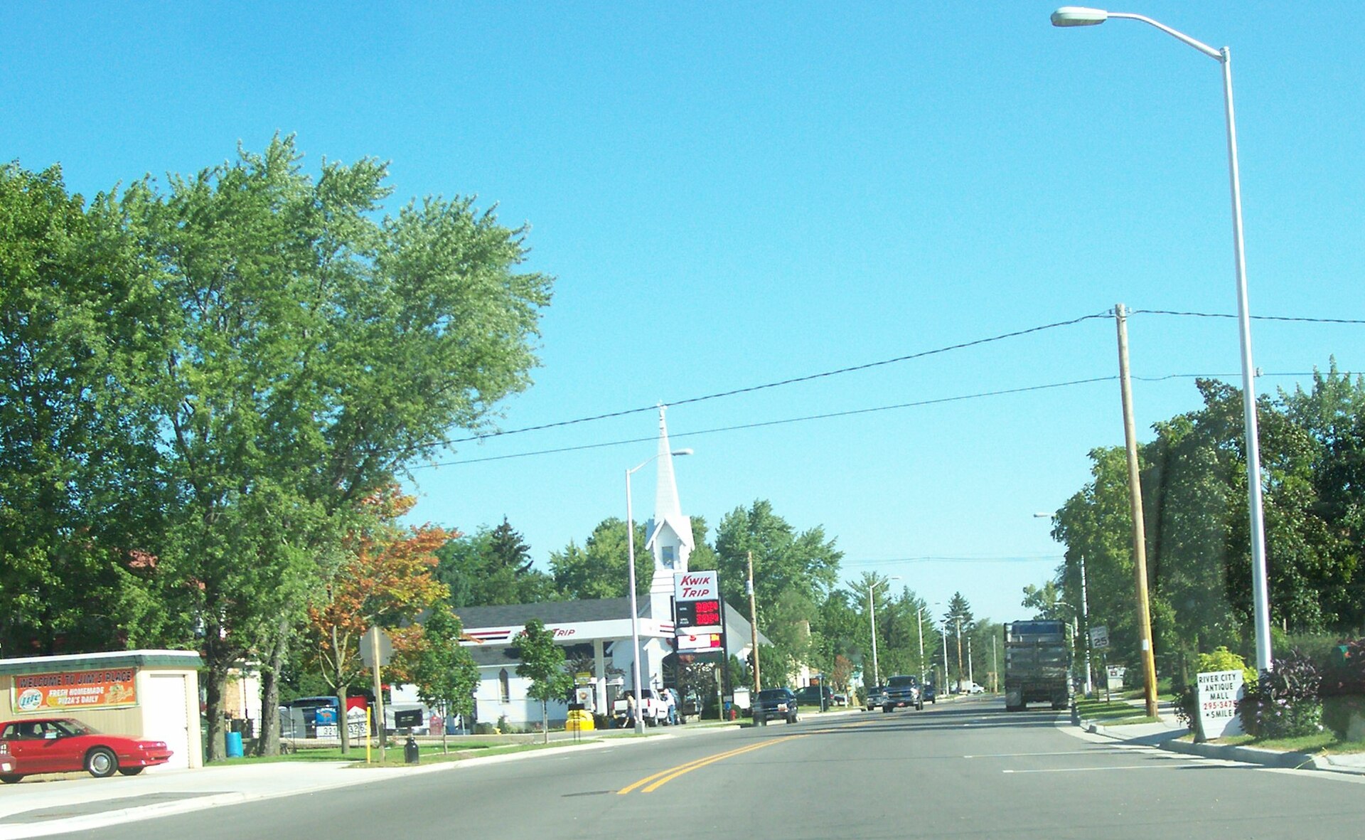 Downtown streets in Princeton, Wisconsin