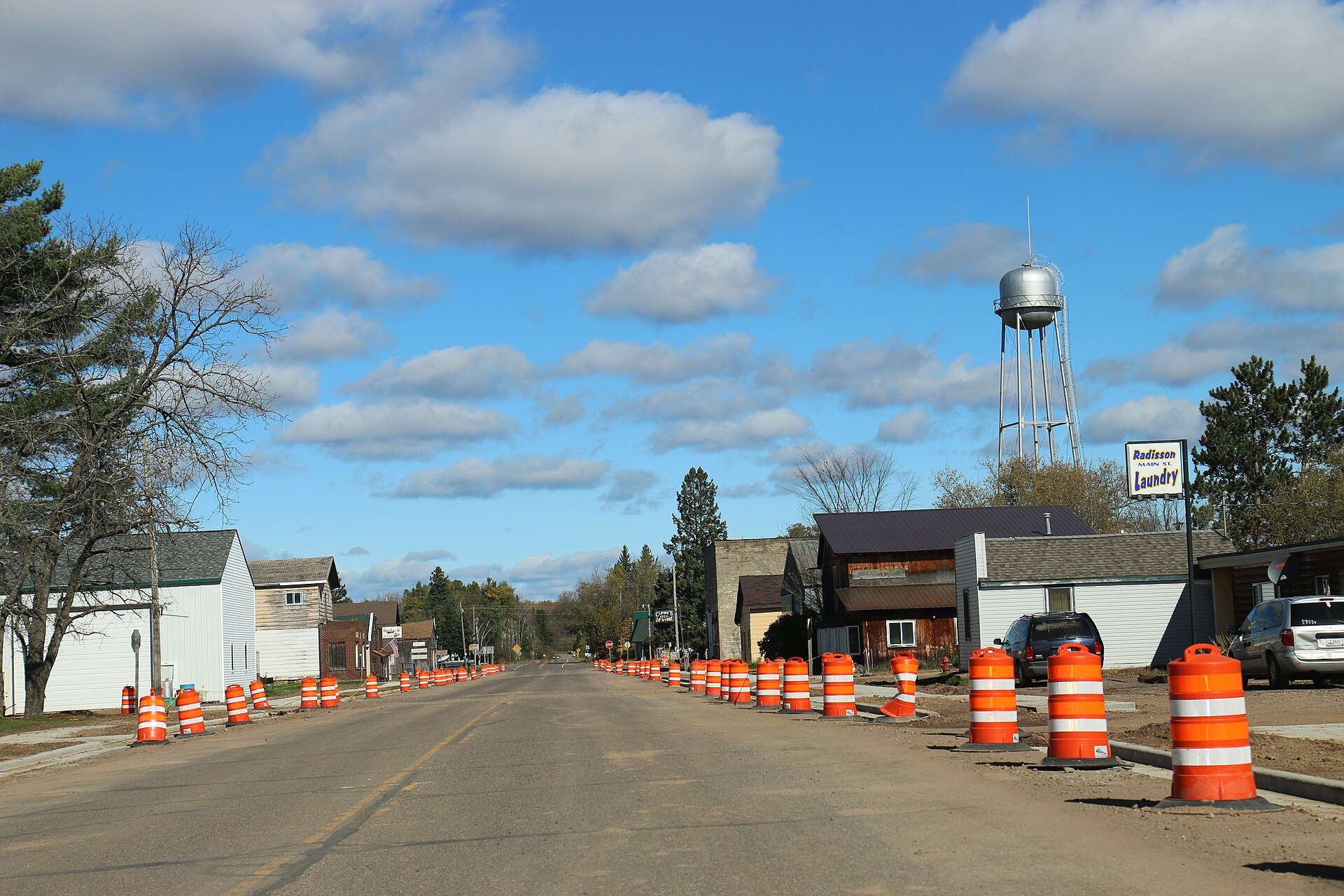 Downtown streets in Radisson, Wisconsin