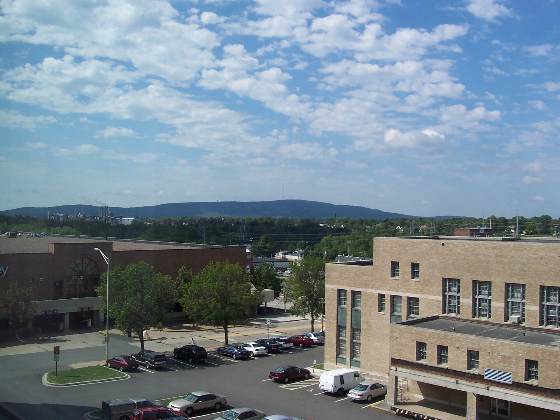 Rib Mountain, as seen from downtown Wausau, Wisconsin