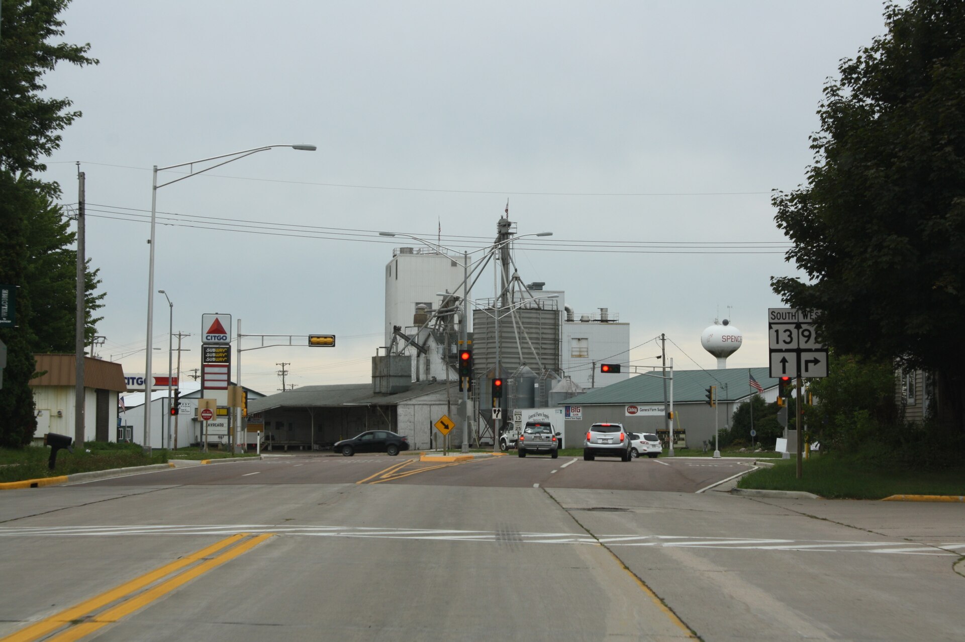 Downtown streets in Spencer, Wisconsin
