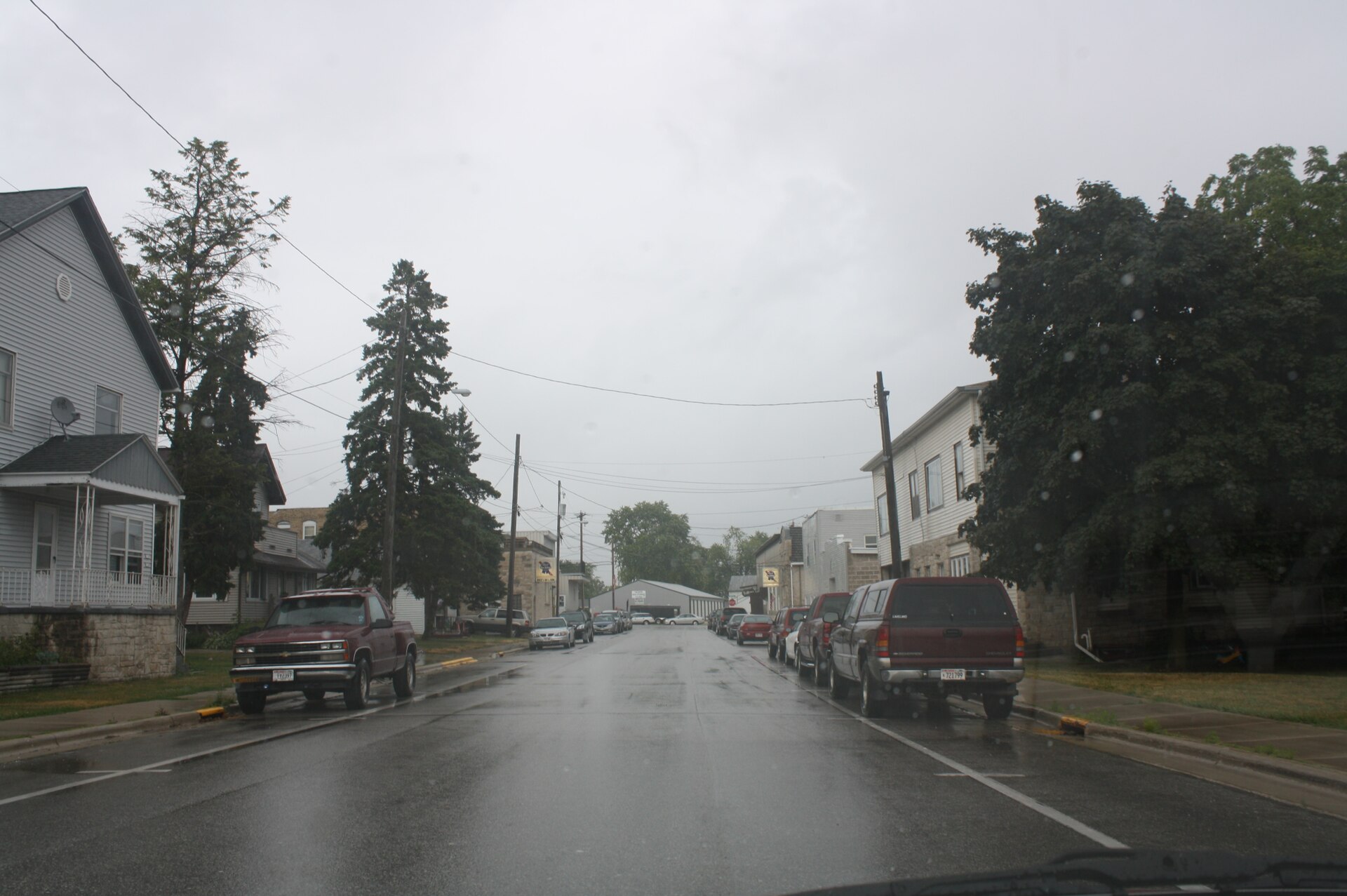 Looking east at downtown w:Valders, Wisconsin.