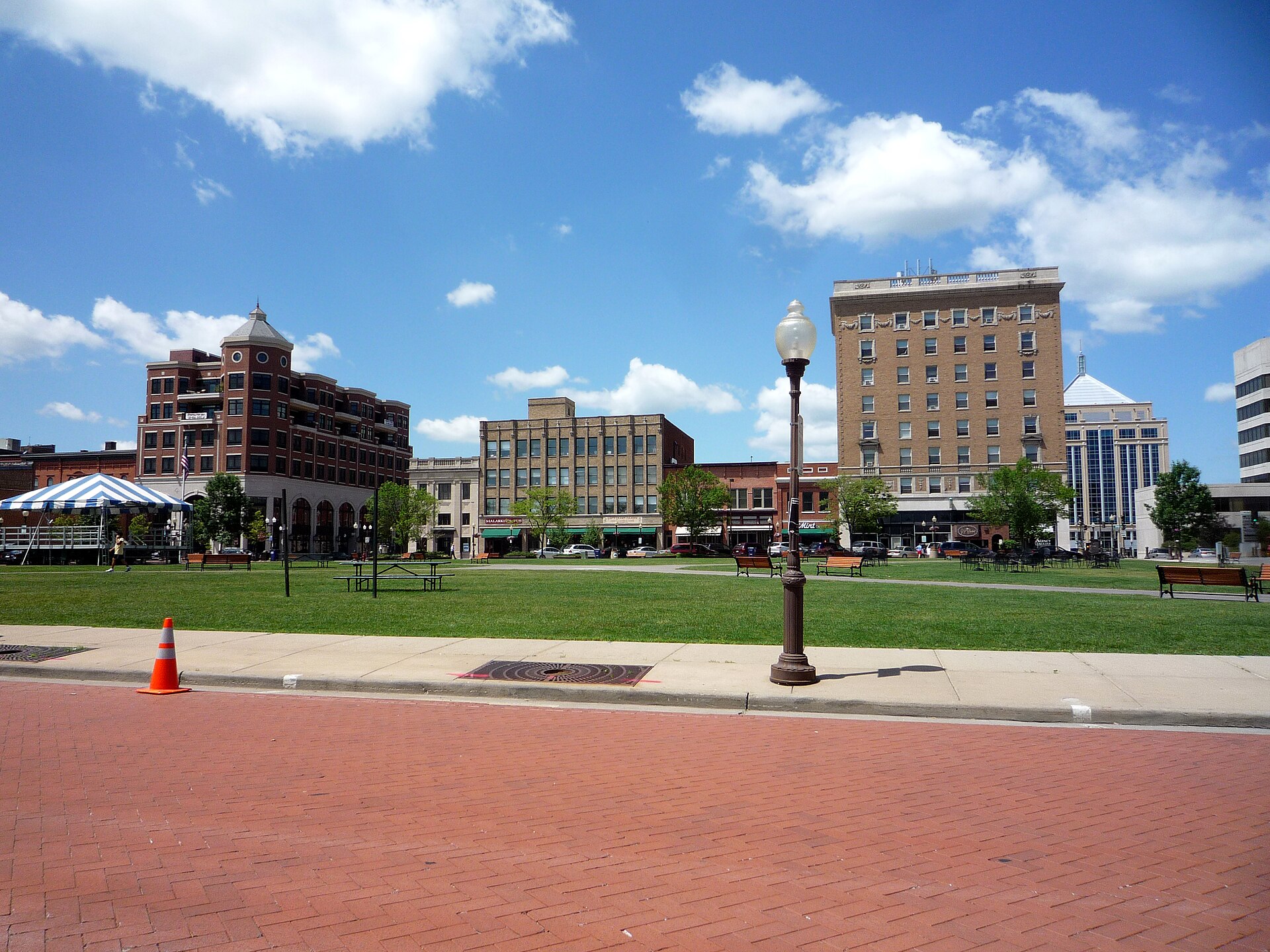 The "400 Block", a large plaza/park in downtown Wausau, Wisconsin, USA.