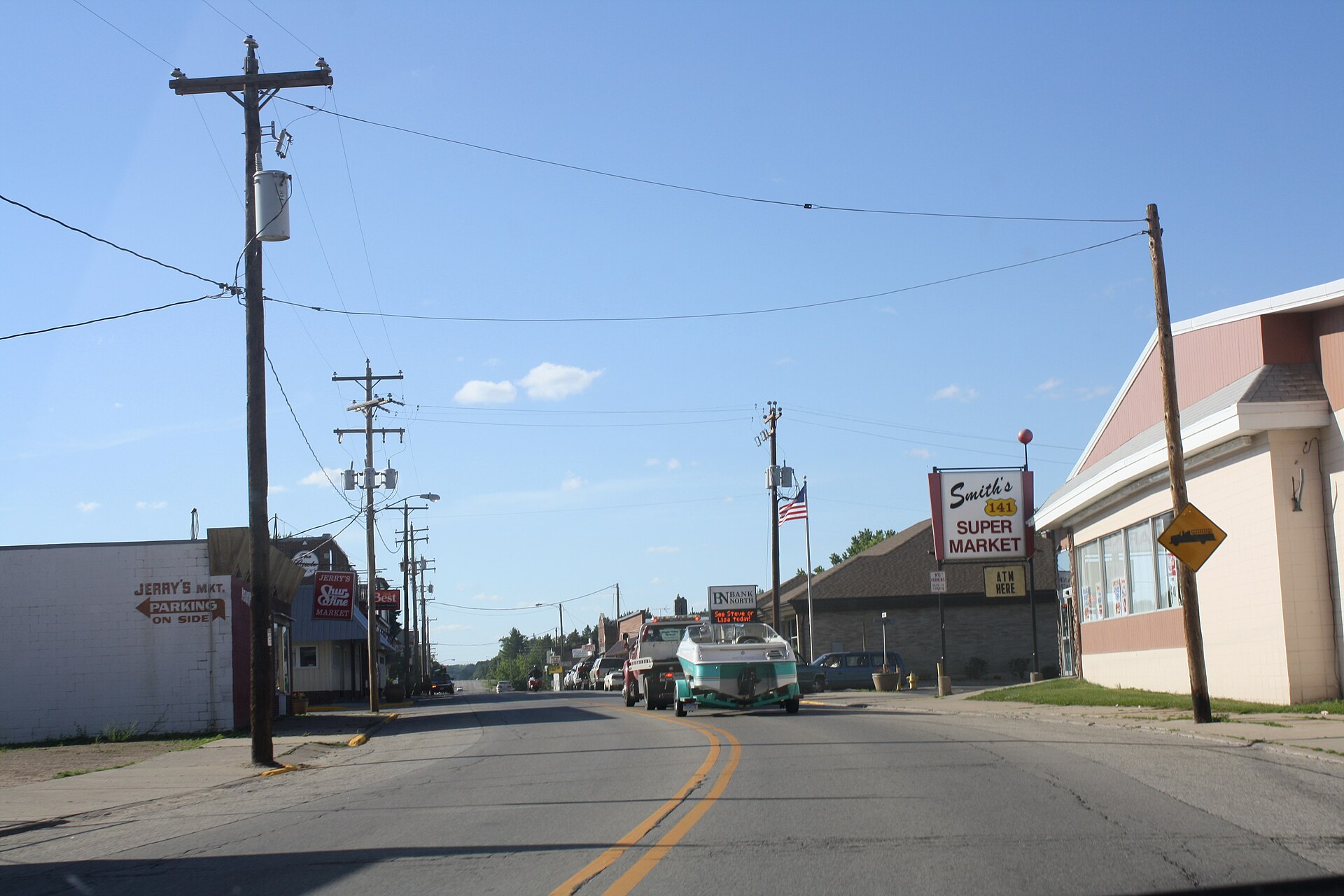 Looking north at downtown Wausaukee on U.S. Route 141. — Wisconsin