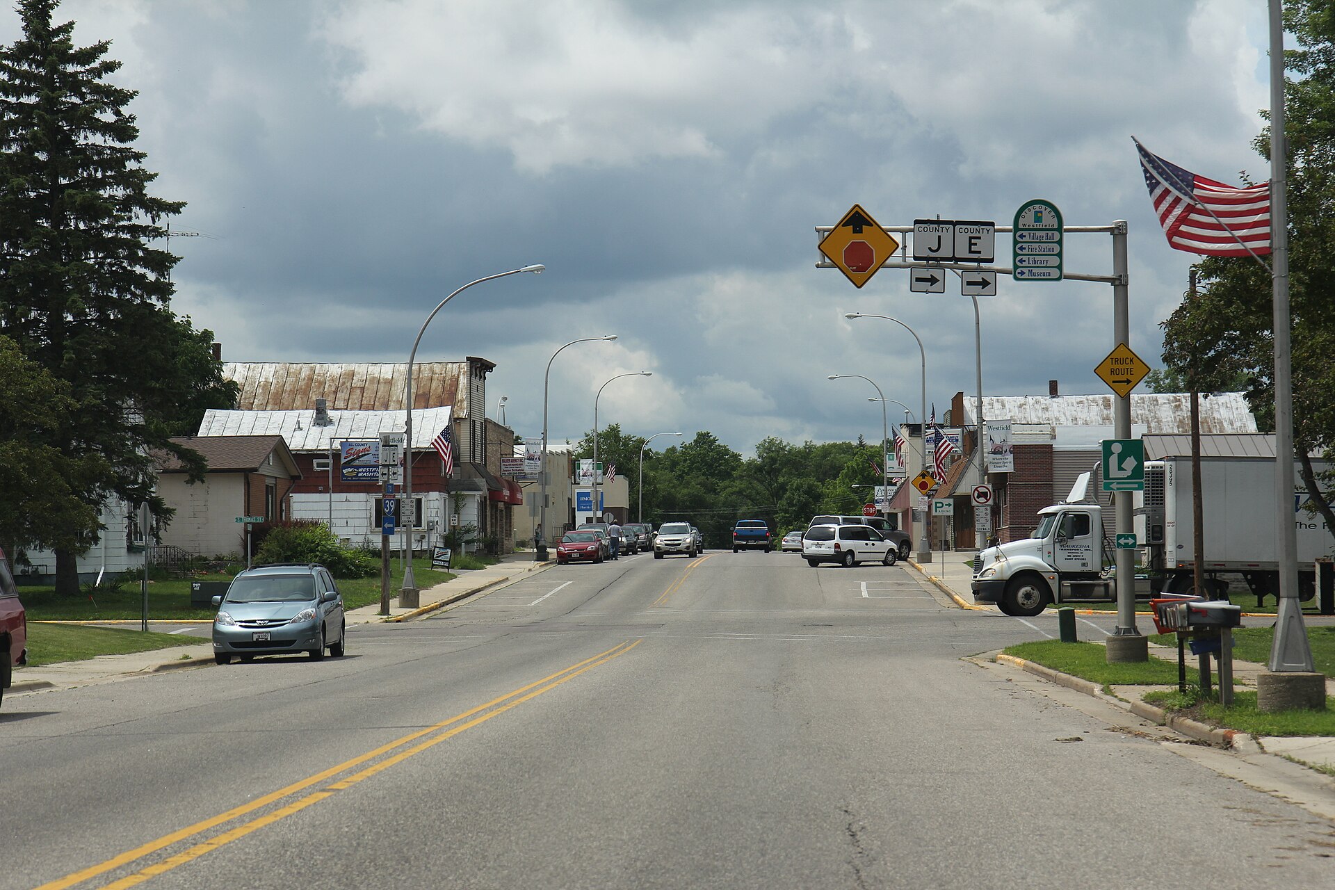 Downtown streets in Westfield, Wisconsin