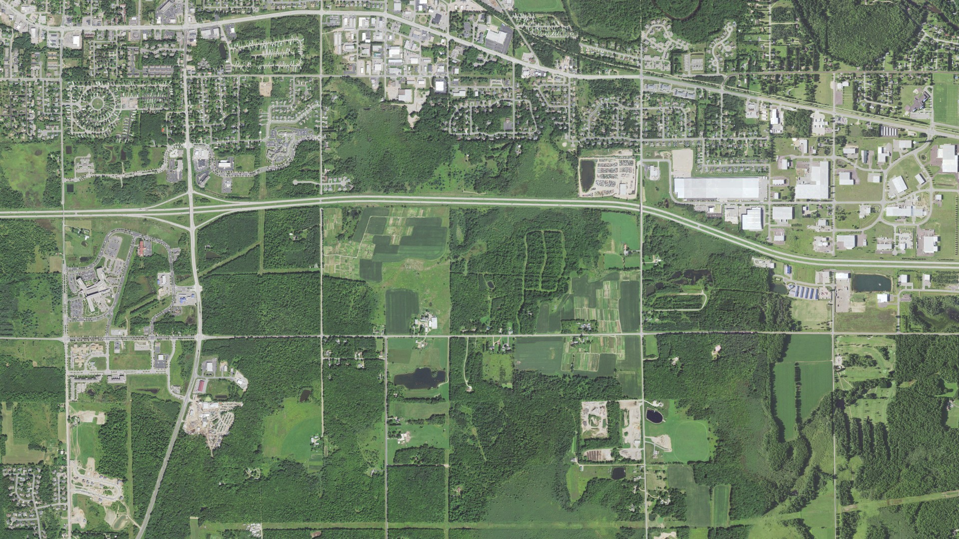Aerial view of land around Weston, Wisconsin