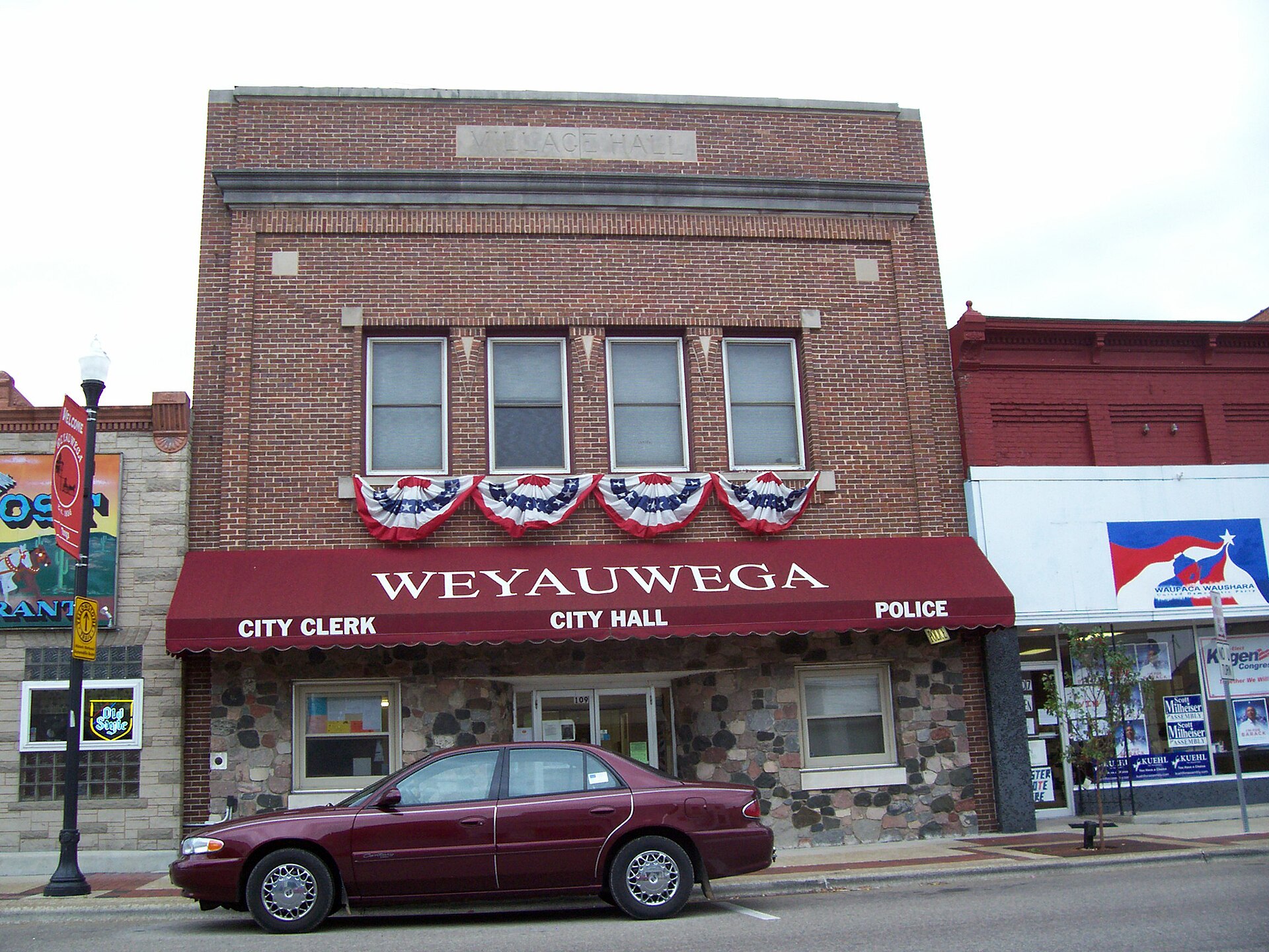 City hall in Weyauwega, Wisconsin