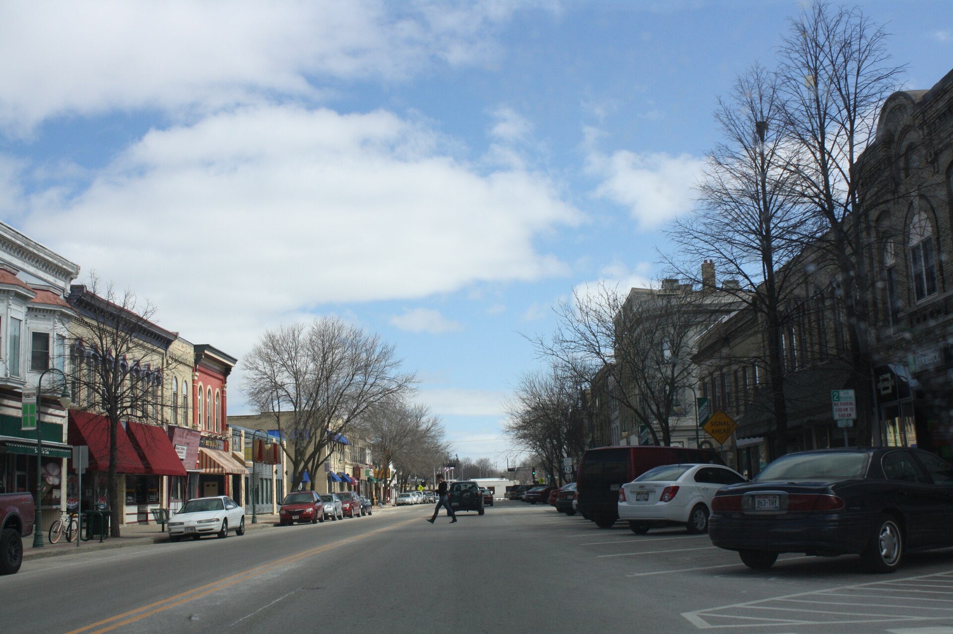 Downtown streets in Whitewater, Wisconsin