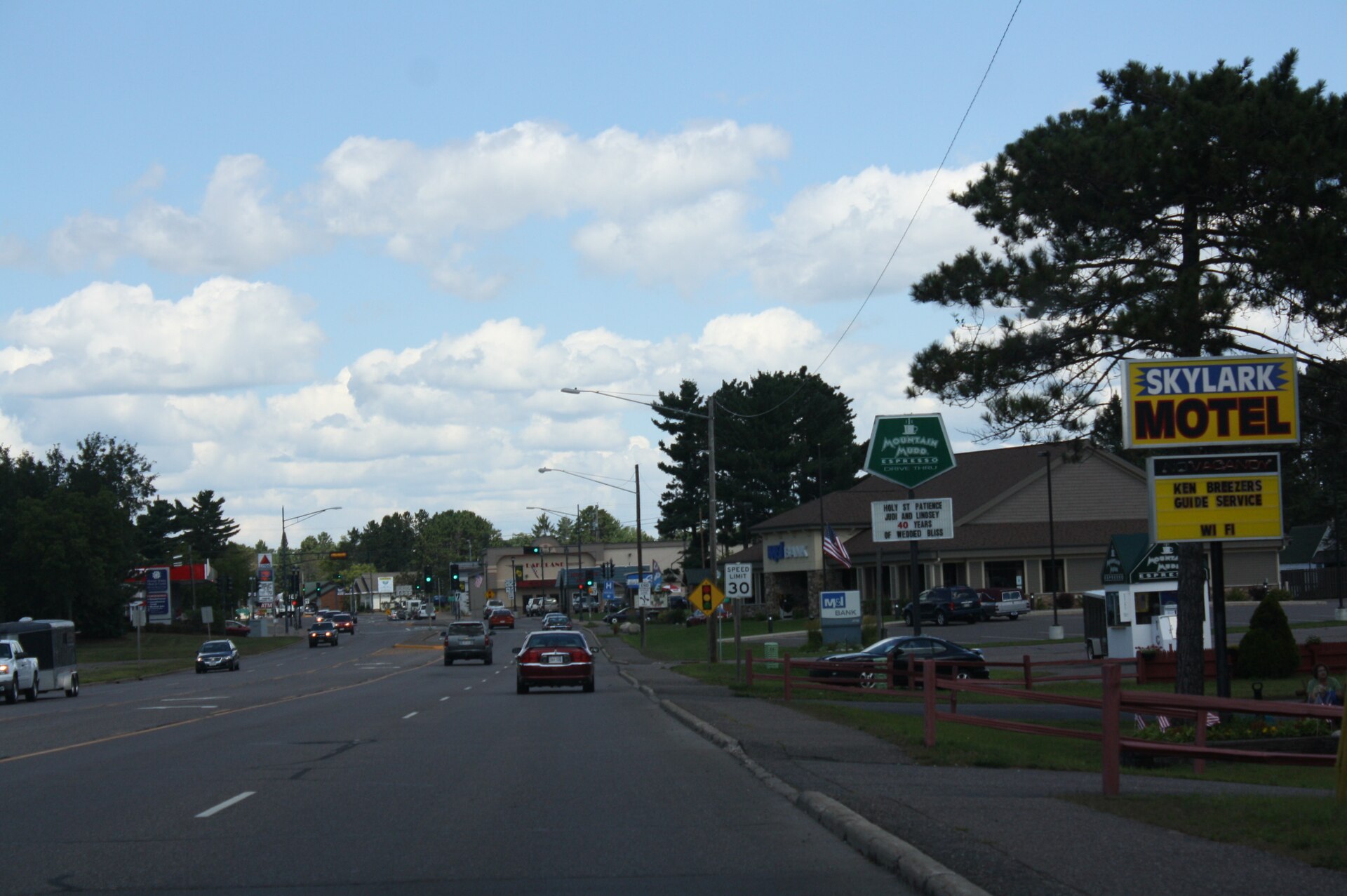 Downtown streets in Woodruff, Wisconsin