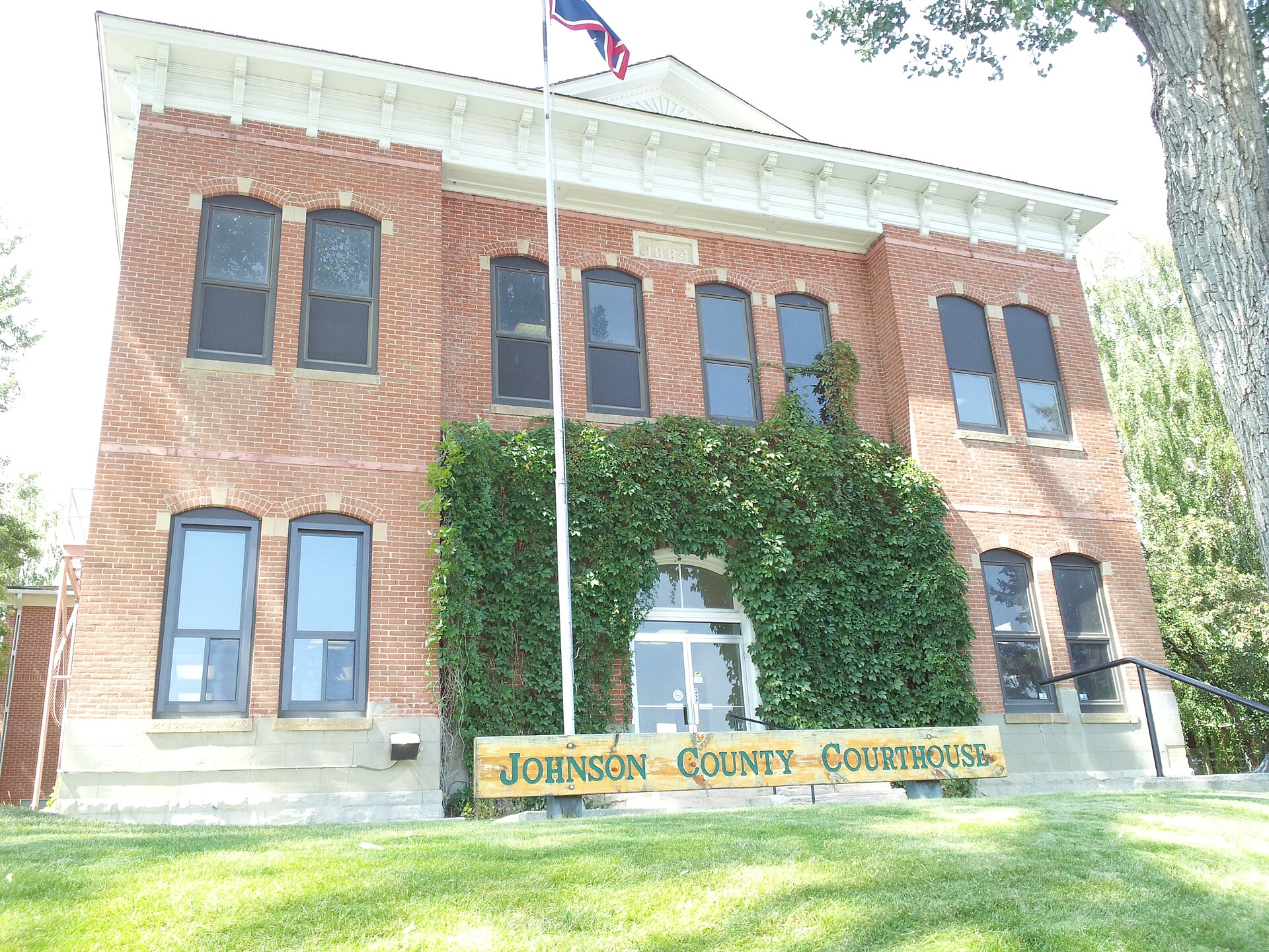 View of the Johnson County Courthouse on Main Street in Buffalo, Wyoming