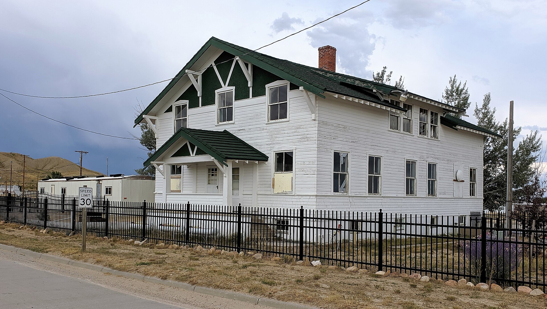 The Old Town Hall in Bairoil, Wyoming. Listed on the National Register of Historic Places.