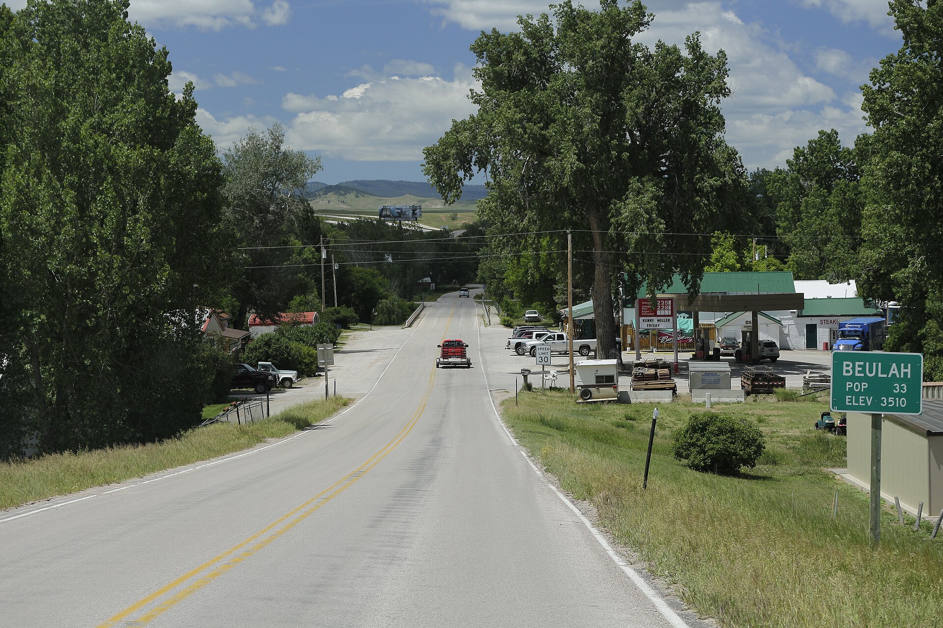 Beulah, Wyoming seen from Old Highway 14.