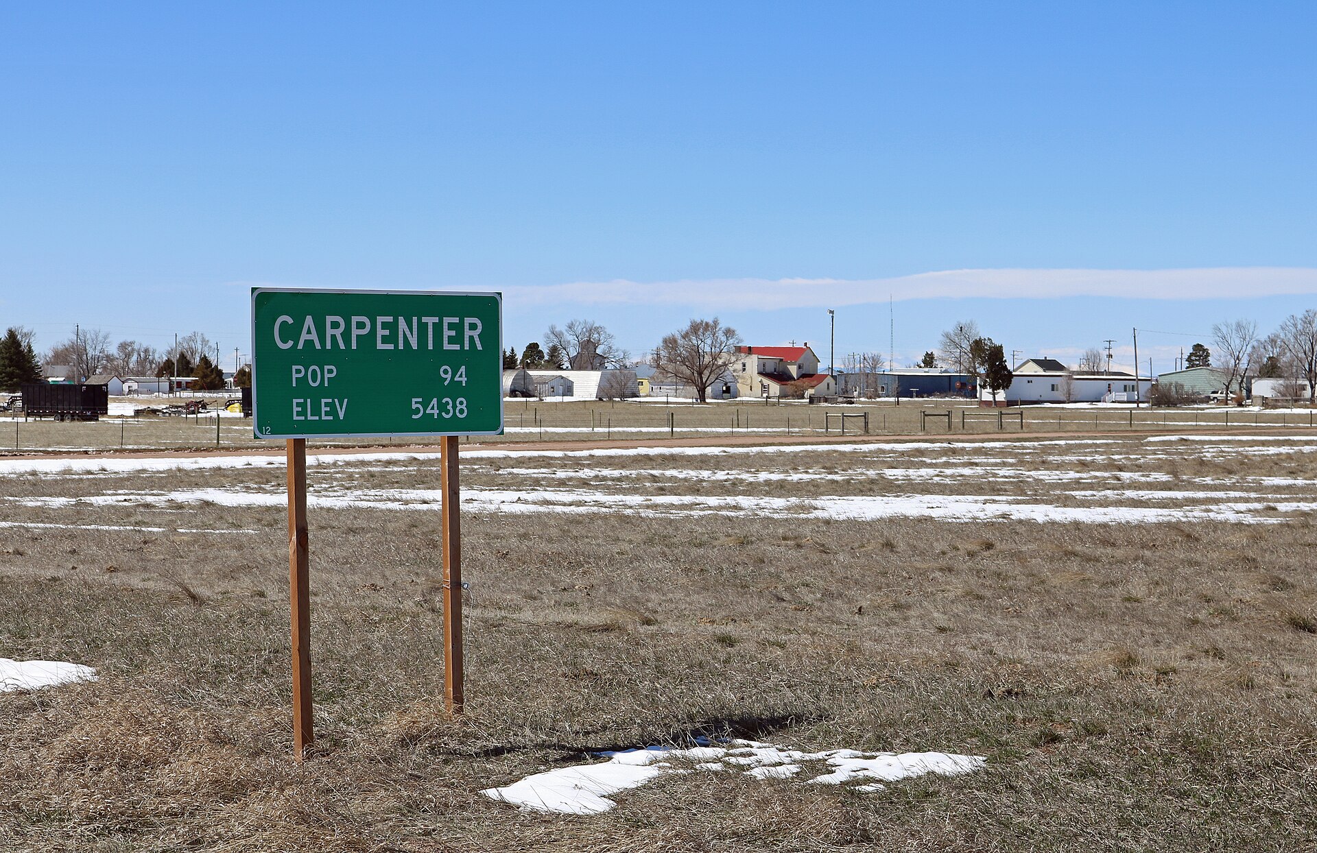 A view of the town of Carpenter, Wyoming.